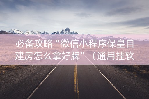 必备攻略“微信小程序保皇自建房怎么拿好牌”（通用挂软件多少钱)