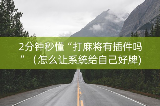 2分钟秒懂“打麻将有插件吗”（怎么让系统给自己好牌)