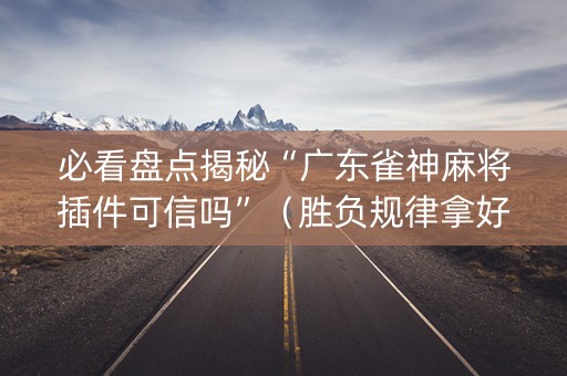 必看盘点揭秘“广东雀神麻将插件可信吗”（胜负规律拿好牌)
