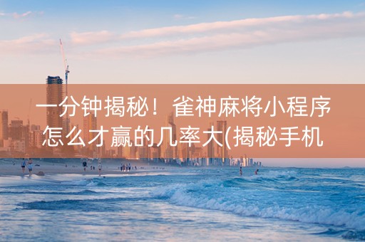 一分钟揭秘！雀神麻将小程序怎么才赢的几率大(揭秘手机上插件下载)