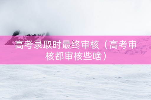 高考录取时最终审核（高考审核都审核些啥）