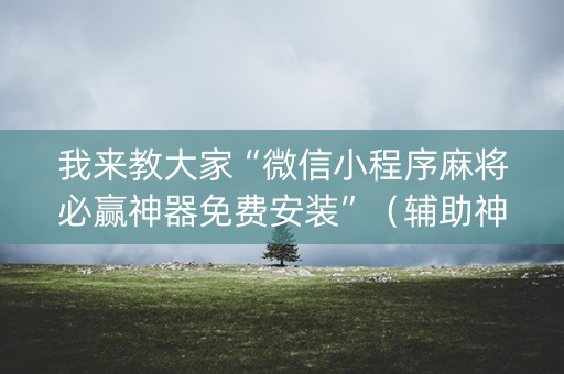 我来教大家“微信小程序麻将必赢神器免费安装”（辅助神器免费)