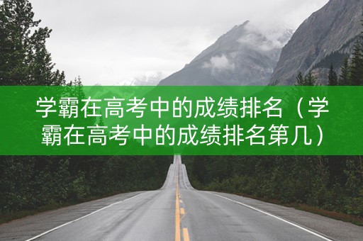 学霸在高考中的成绩排名（学霸在高考中的成绩排名第几）