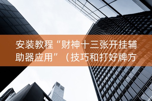 安装教程“财神十三张开挂辅助器应用”（技巧和打好牌方法)