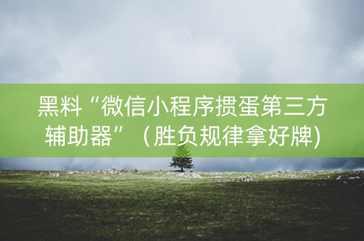 黑料“微信小程序掼蛋第三方辅助器”（胜负规律拿好牌)
