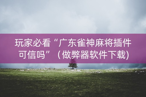 玩家必看“广东雀神麻将插件可信吗”（做弊器软件下载)