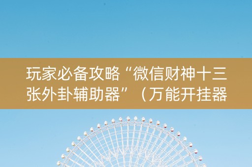 玩家必备攻略“微信财神十三张外卦辅助器”（万能开挂器)