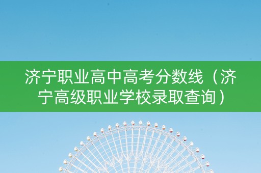 济宁职业高中高考分数线（济宁高级职业学校录取查询）