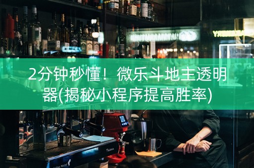 2分钟秒懂！微乐斗地主透明器(揭秘小程序提高胜率)