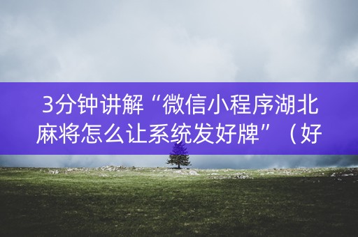 3分钟讲解“微信小程序湖北麻将怎么让系统发好牌”（好友房怎么才能赢)