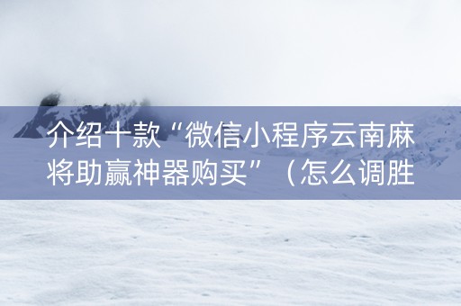 介绍十款“微信小程序云南麻将助赢神器购买”（怎么调胜率)