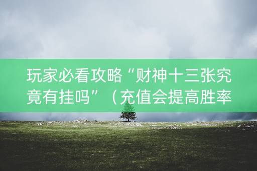玩家必看攻略“财神十三张究竟有挂吗”（充值会提高胜率么)