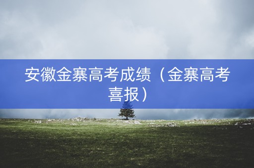 安徽金寨高考成绩（金寨高考喜报）