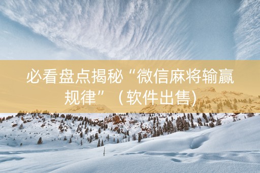 必看盘点揭秘“微信麻将输赢规律”（软件出售)