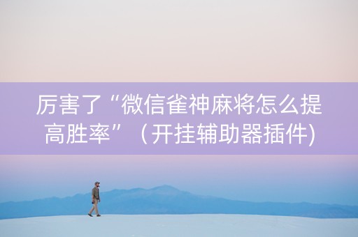 厉害了“微信雀神麻将怎么提高胜率”（开挂辅助器插件)