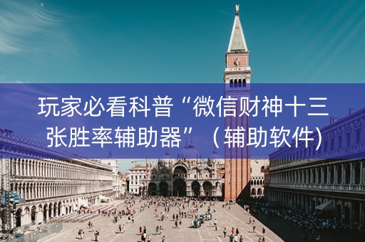 玩家必看科普“微信财神十三张胜率辅助器”（辅助软件)