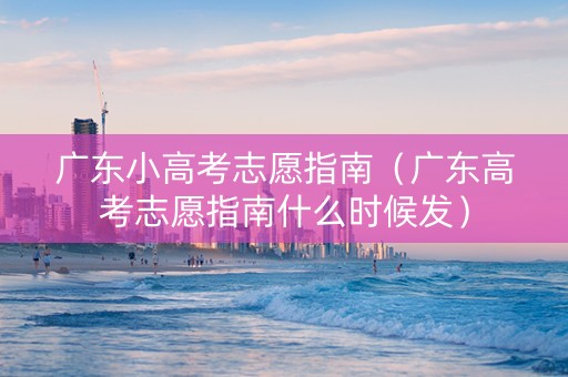 广东小高考志愿指南（广东高考志愿指南什么时候发）