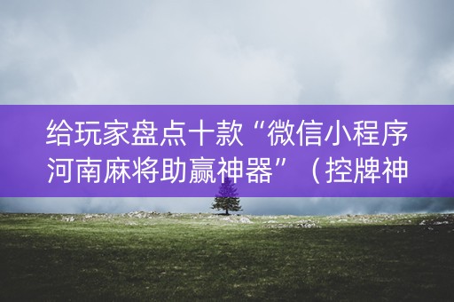 给玩家盘点十款“微信小程序河南麻将助赢神器”（控牌神器)