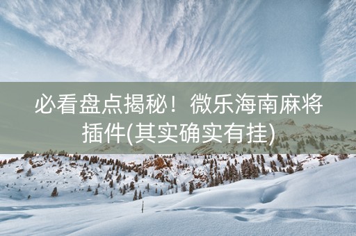 必看盘点揭秘！微乐海南麻将插件(其实确实有挂)