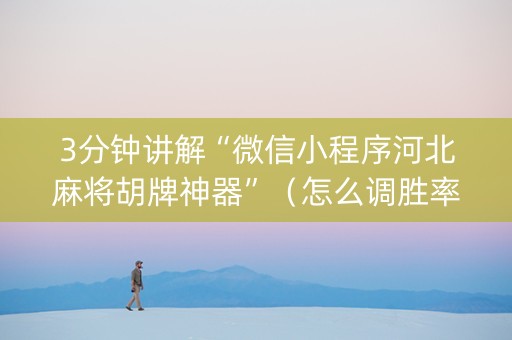 3分钟讲解“微信小程序河北麻将胡牌神器”（怎么调胜率)