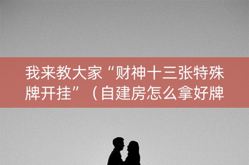 我来教大家“财神十三张特殊牌开挂”（自建房怎么拿好牌)