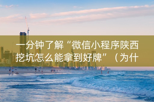 一分钟了解“微信小程序陕西挖坑怎么能拿到好牌”（为什么有人一直赢)