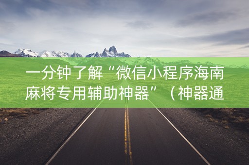 一分钟了解“微信小程序海南麻将专用辅助神器”（神器通用版)
