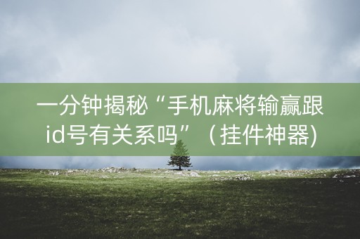 一分钟揭秘“手机麻将输赢跟id号有关系吗”（挂件神器)