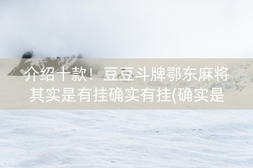 介绍十款！豆豆斗牌鄂东麻将其实是有挂确实有挂(确实是有挂的)