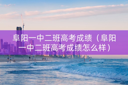 阜阳一中二班高考成绩（阜阳一中二班高考成绩怎么样）