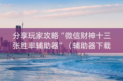 分享玩家攻略“微信财神十三张胜率辅助器”（辅助器下载)