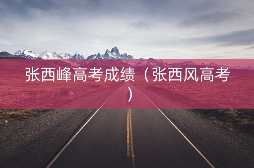 张西峰高考成绩（张西风高考）