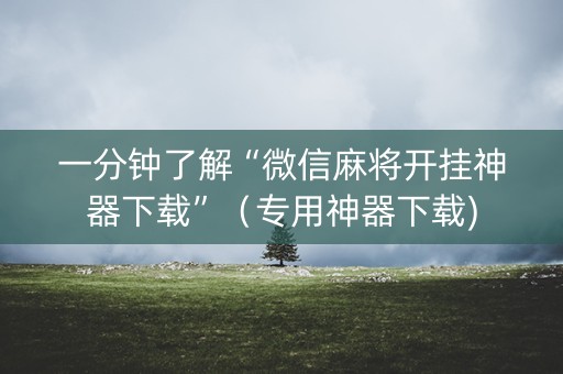 一分钟了解“微信麻将开挂神器下载”（专用神器下载)