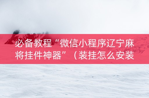 必备教程“微信小程序辽宁麻将挂件神器”（装挂怎么安装)