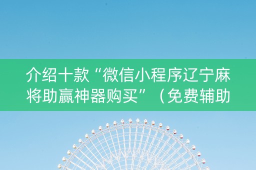 介绍十款“微信小程序辽宁麻将助赢神器购买”（免费辅助)