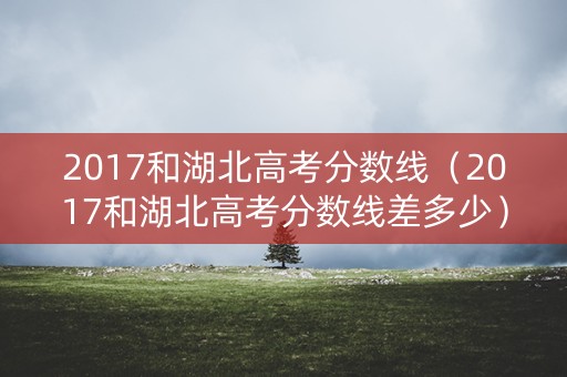 2017和湖北高考分数线（2017和湖北高考分数线差多少）