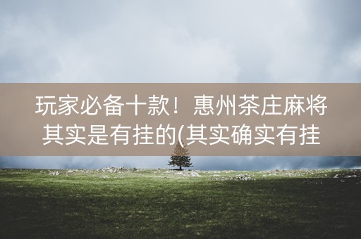 玩家必备十款！惠州茶庄麻将其实是有挂的(其实确实有挂)