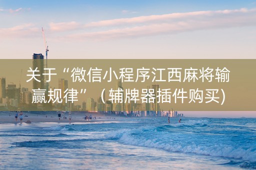 关于“微信小程序江西麻将输赢规律”（辅牌器插件购买)