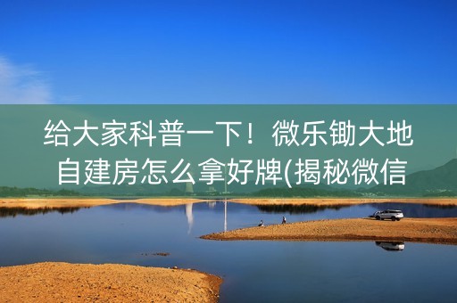给大家科普一下！微乐锄大地自建房怎么拿好牌(揭秘微信里自建房怎么赢)