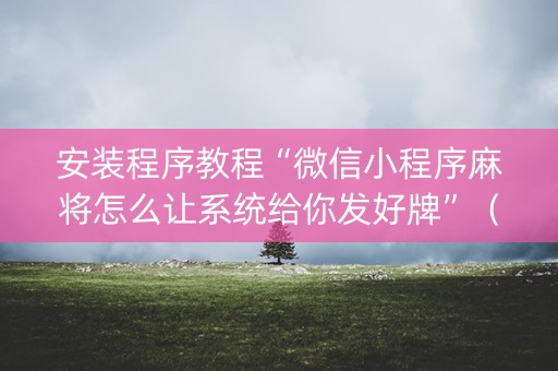 安装程序教程“微信小程序麻将怎么让系统给你发好牌”（怎么提高胜率)