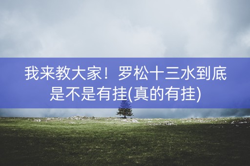 我来教大家！罗松十三水到底是不是有挂(真的有挂)