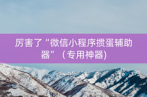 厉害了“微信小程序掼蛋辅助器”（专用神器)