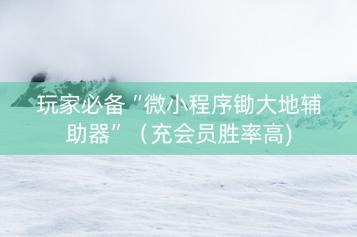 玩家必备“微小程序锄大地辅助器”（充会员胜率高)