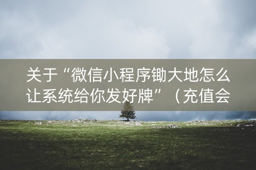 关于“微信小程序锄大地怎么让系统给你发好牌”（充值会提高胜率么)