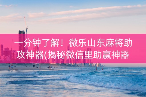 一分钟了解！微乐山东麻将助攻神器(揭秘微信里助赢神器)