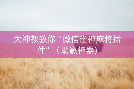 大神教教你“微信雀神麻将插件”（助赢神器)