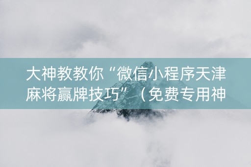 大神教教你“微信小程序天津麻将赢牌技巧”（免费专用神器)