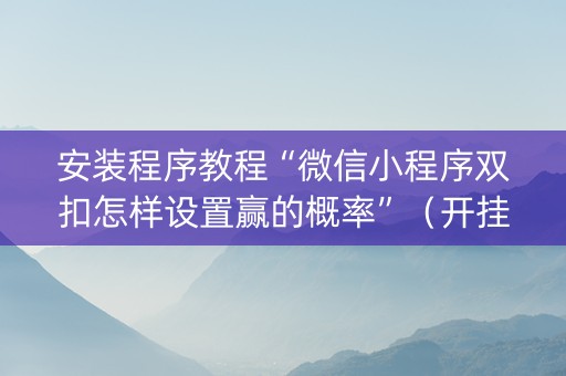 安装程序教程“微信小程序双扣怎样设置赢的概率”（开挂辅助器插件)