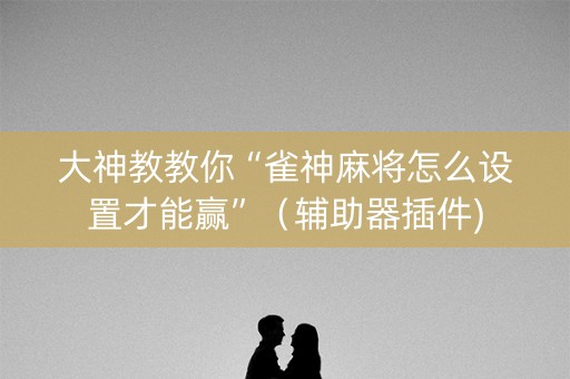 大神教教你“雀神麻将怎么设置才能赢”（辅助器插件)