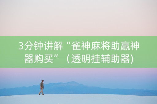 3分钟讲解“雀神麻将助赢神器购买”（透明挂辅助器)